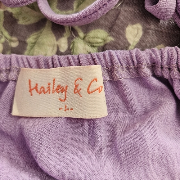Hailey And Co Women’s Comfort Cutie Lavender Puff Sleeve Mini Dress Size Large - Picture 5 of 6